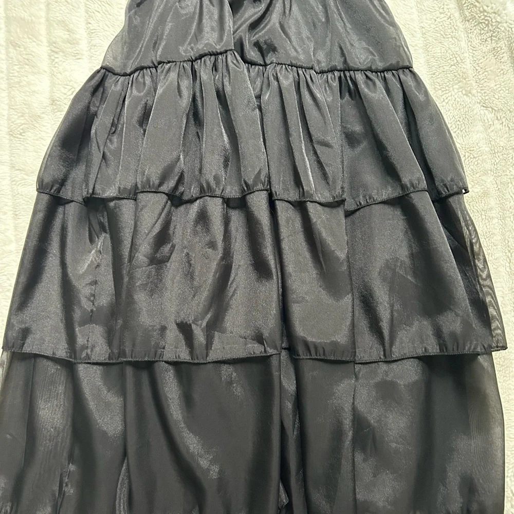 Wednesday Addams Black Costume Tiered Kids Halloween Dress